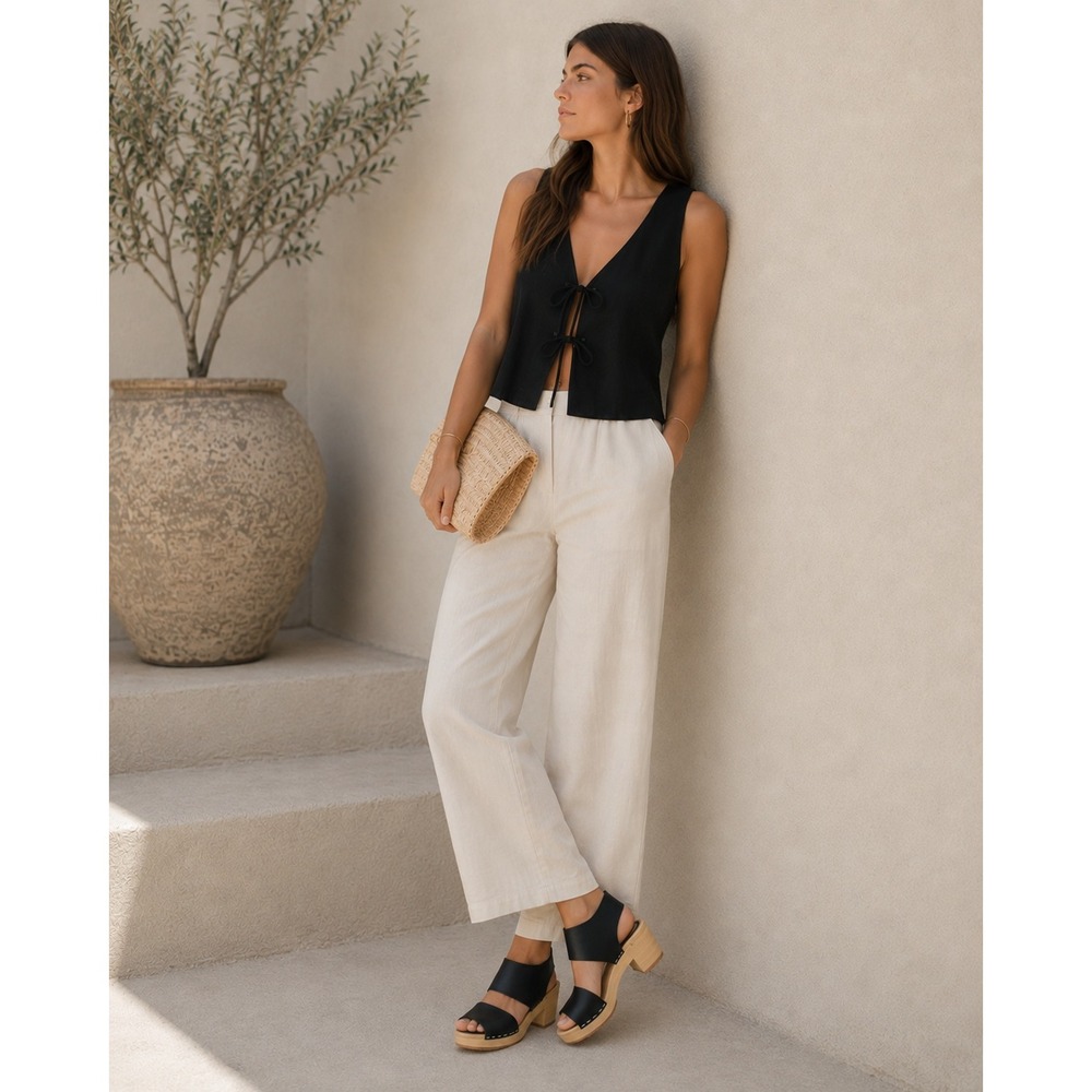 Moheda‎ Toffeln Victoria Clog Sandals Black Leather Wood Platform Heel 37